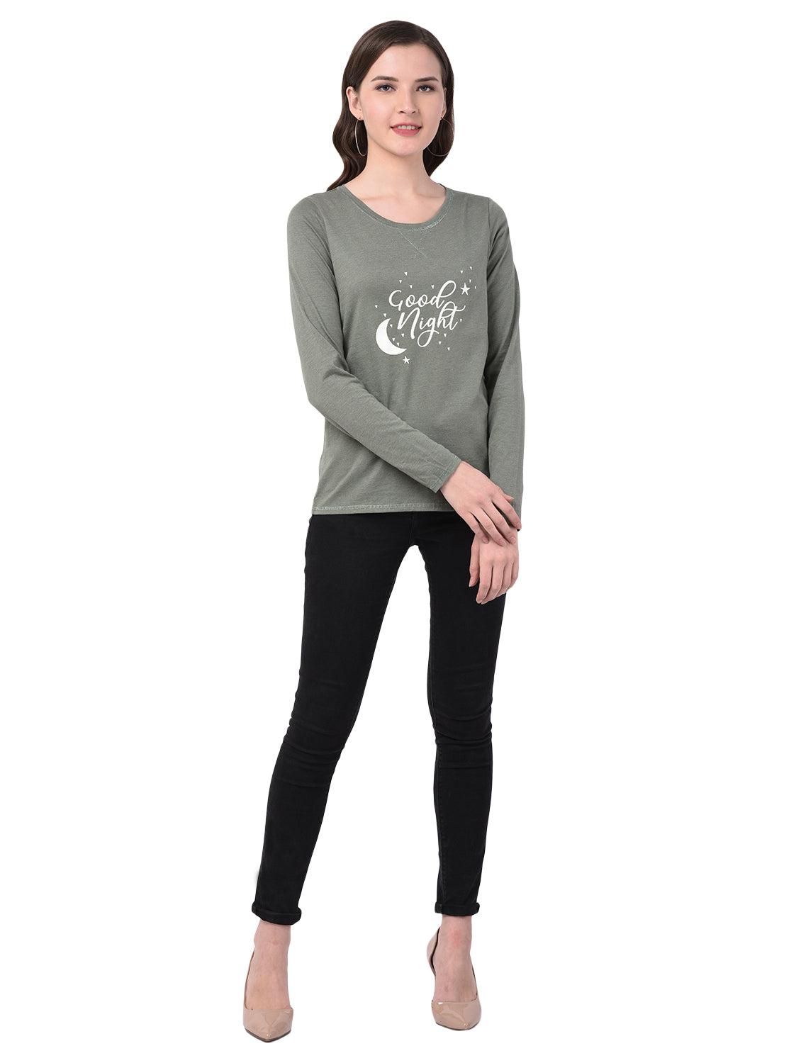 Printed Women Green T-Shirt – 92elmnts