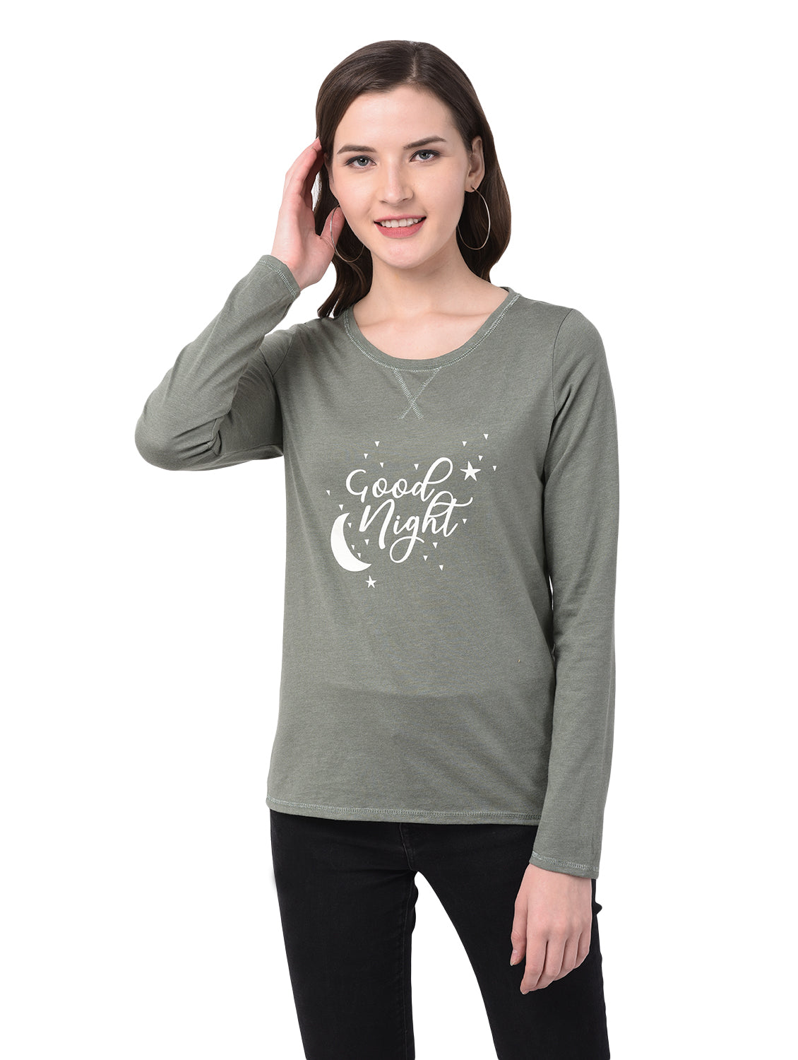 Printed Women Green T-Shirt – 92elmnts
