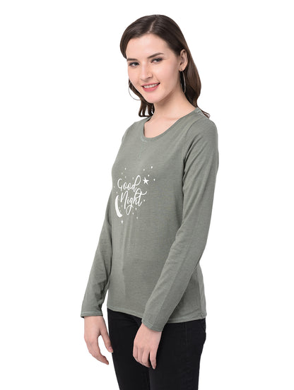 Printed Women Green T-Shirt – 92elmnts