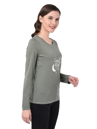 Printed Women Green T-Shirt – 92elmnts