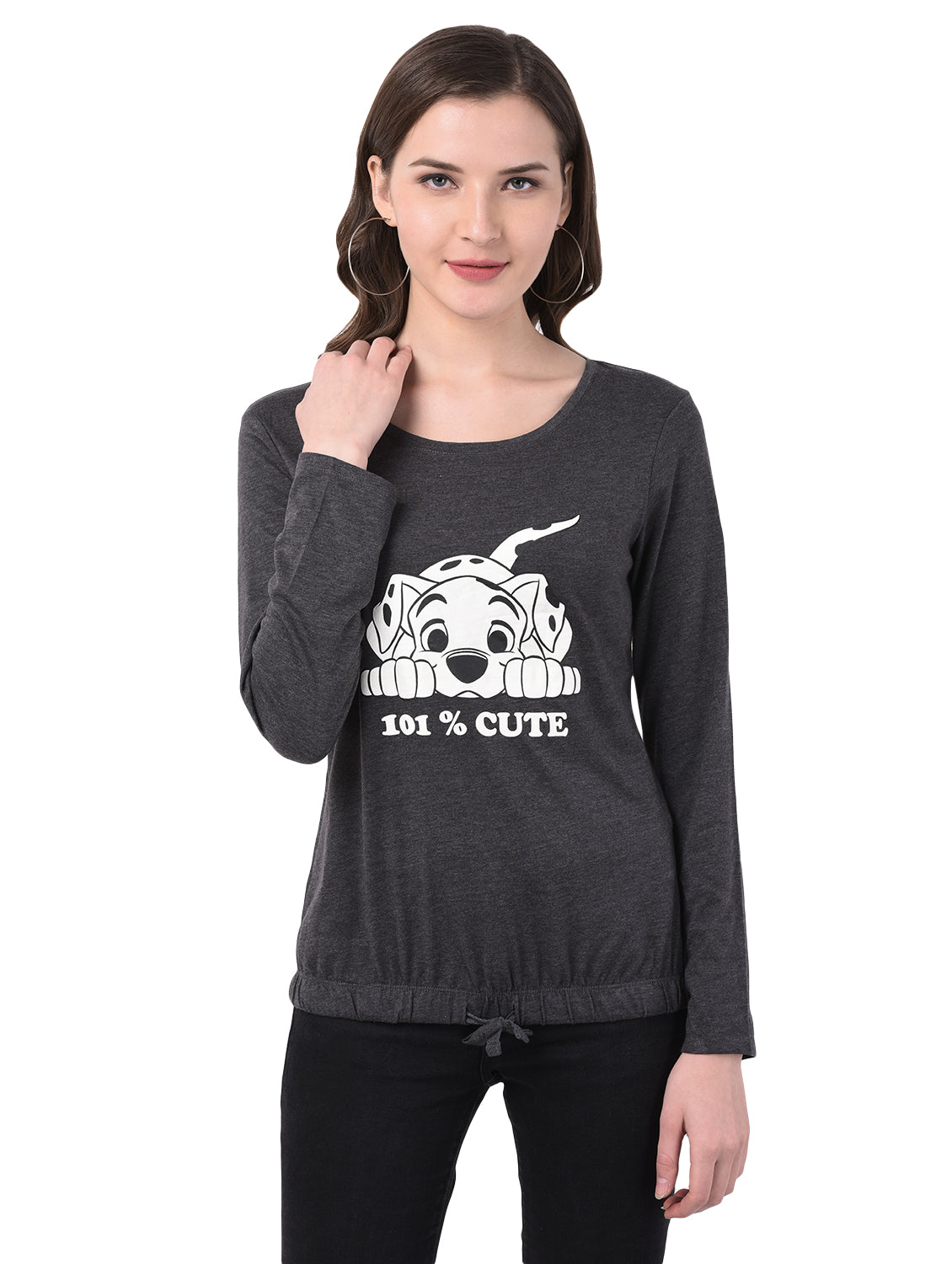 Graphic Print Women White, Grey T-Shirt