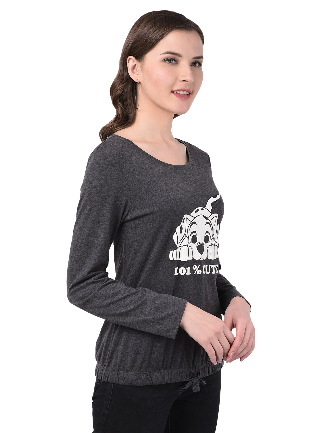 Graphic Print Women White, Grey T-Shirt