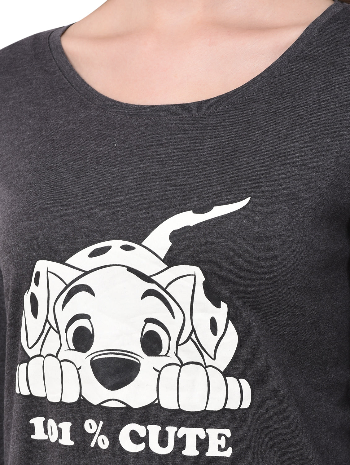 Graphic Print Women White, Grey T-Shirt